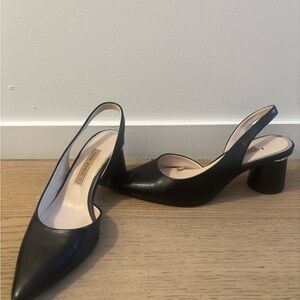Zara Black Slingback Heels